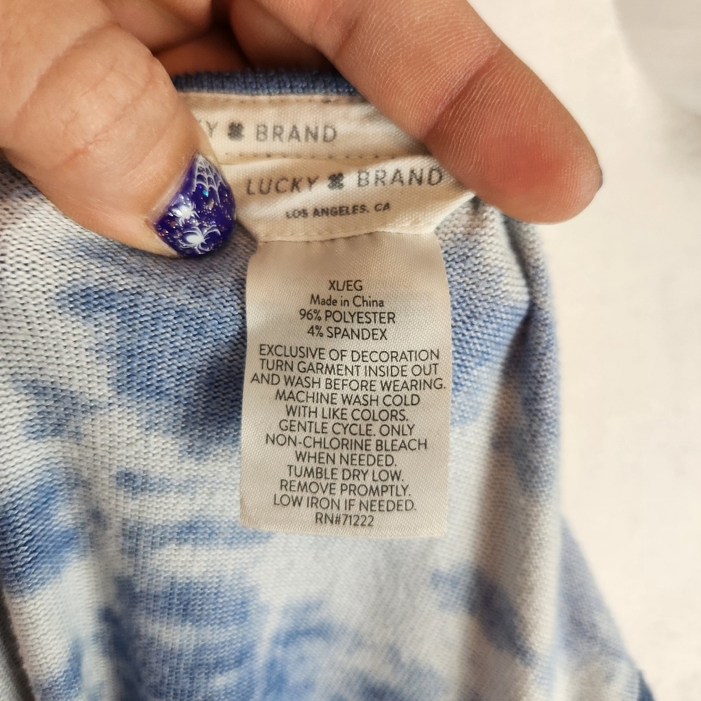 Lucky Brand Blue Tie Dye Tank Top - Picture 4 of 4